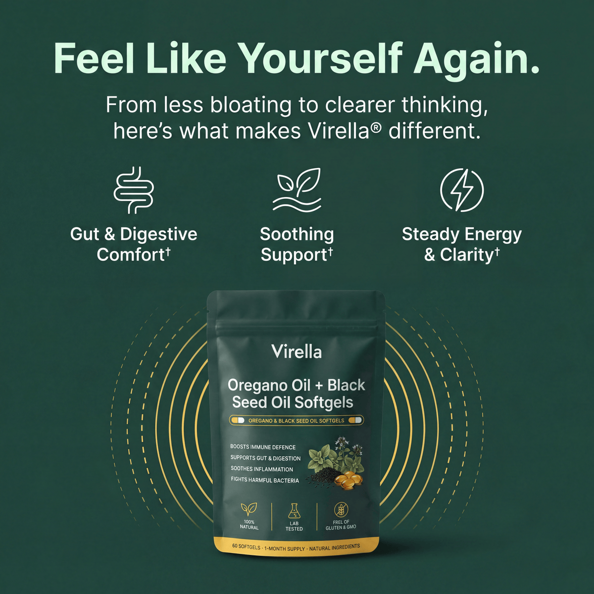 Virella® Oregano Oil + Black Seed Oil Softgels