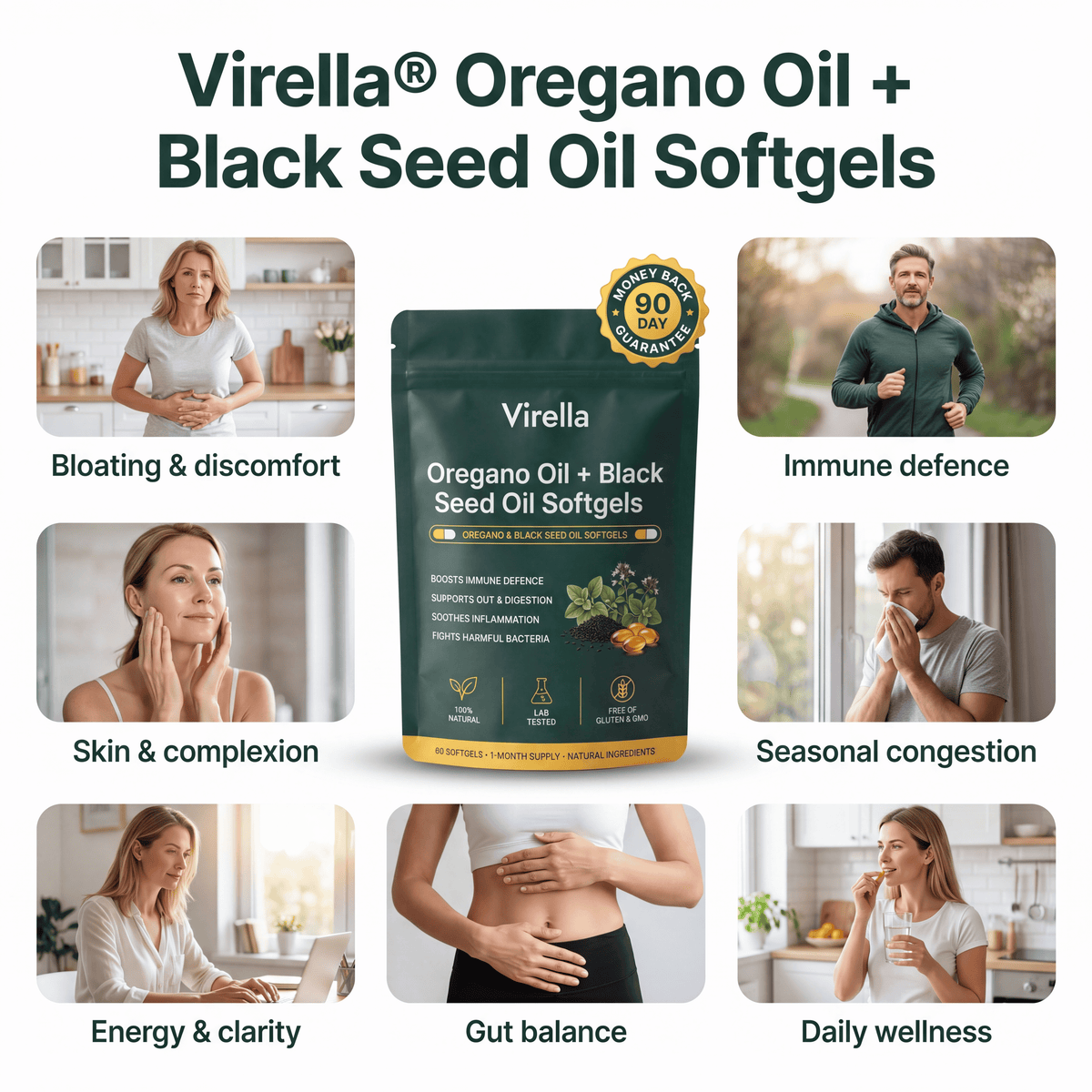 Virella® Oregano Oil + Black Seed Oil Softgels